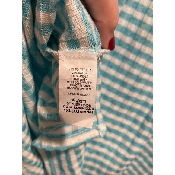 Blumin Blue & White Waffle Knit Top – XL - Picture 7 of 7